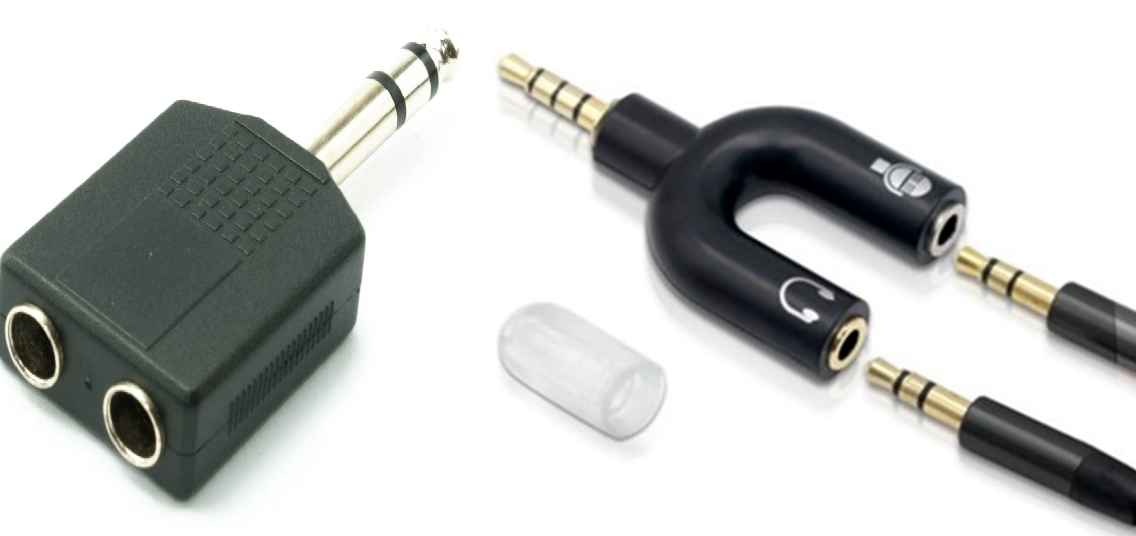 jack splitter és fülhallgató adapter